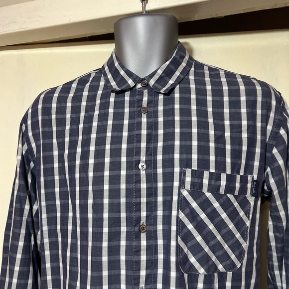 Paul Smith jeans long sleeve checkered striped designer shirt - Picture 3 of 5